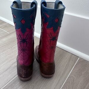 Olathe Boot Co. Spider Man Cowboy Shoes Size 9 Kids